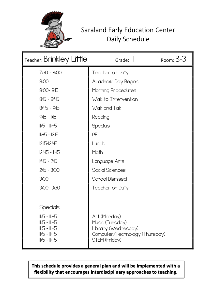 Class Schedule